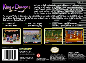 King of Dragons (USA) box cover back